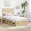 vidaXL Bed Frame with Drawer Sonoma Oak 75 x 190 cm Engineer Wood