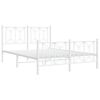 vidaXL Metal Bed Frame without Mattress with Footboard White 135x190cm