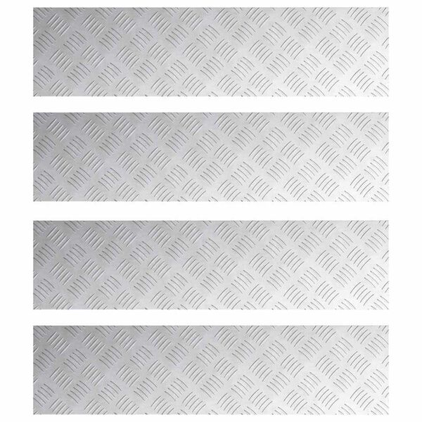 vidaXL Stair Tread Rectangular 4 pcs Silver 80 x 20 cm Aluminium