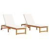 vidaXL Sun Lounger 2 pcs Brown 53 x 202 x 89cm Solid Acacia wood