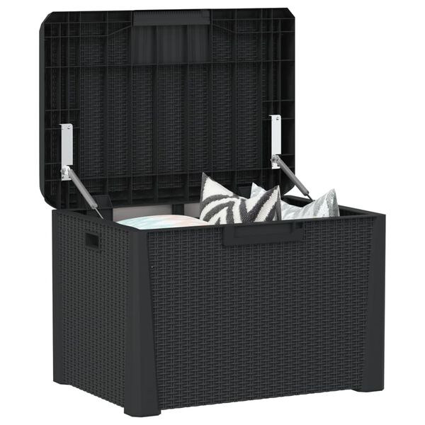 vidaXL Garden Storage Box Anthracite 125 L PP