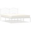 vidaXL Metal Bed Frame without Mattress with Headboard White 140x200cm