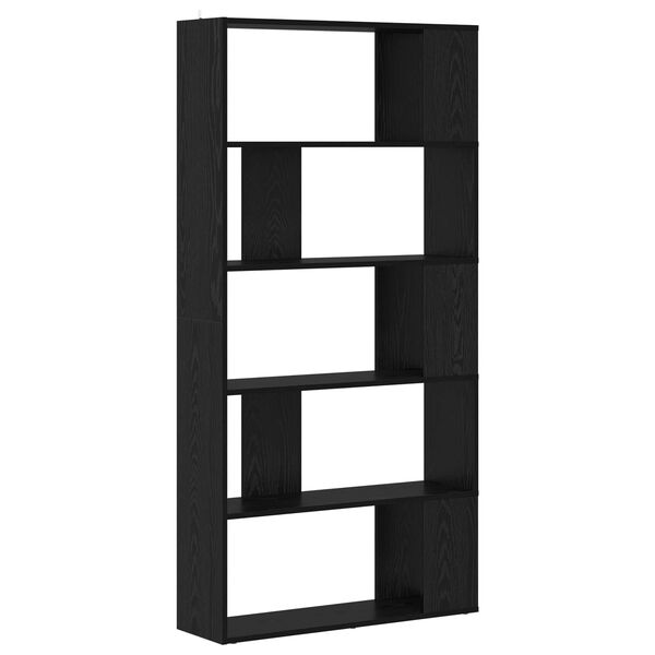vidaXL Book Cabinet Black Oak 80 x 24 x 159 cm Engineered Wood