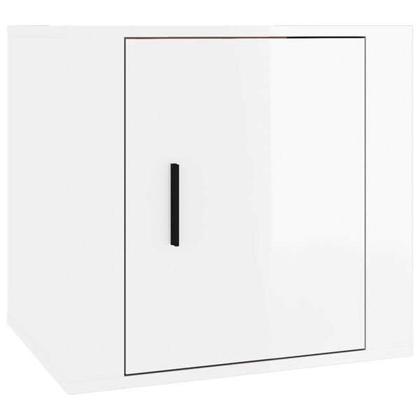 vidaXL Bedside Cabinet High Gloss White 50x39x47 cm