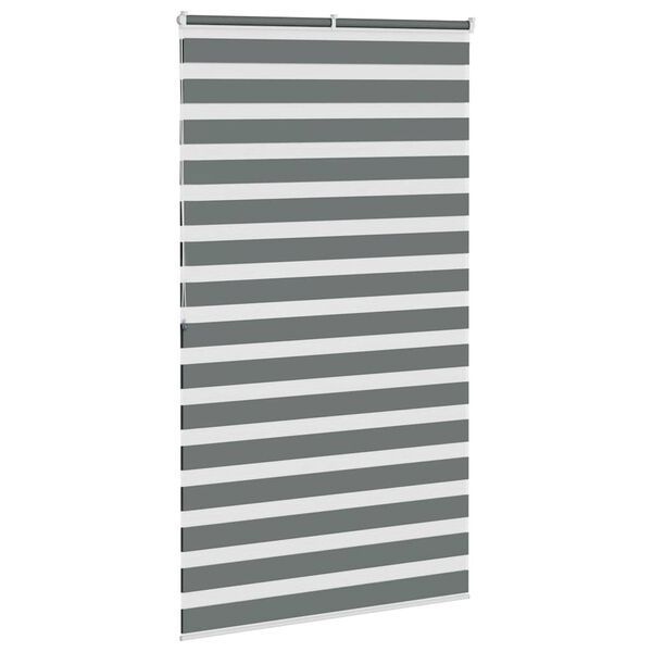 vidaXL Zebra Blind Dark Grey 130x200 cm Fabric Width 125.9 cm Polyester