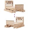 vidaXL Bookcase Bed without Mattress 75x190 cm Small Single Solid Wood Pine