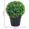 vidaXL Artificial Boxwood Plants 2 pcs with Pots Ball Shaped Green 27 cm