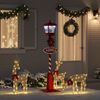 vidaXL Chirstmas Street Lamp with Lantern Red 40.5x40.5x180cm Plastic