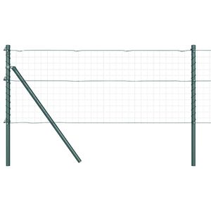 vidaXL Fence Posts Manual 13 pcs Green Ø32mm 100 cm Galvanised steel