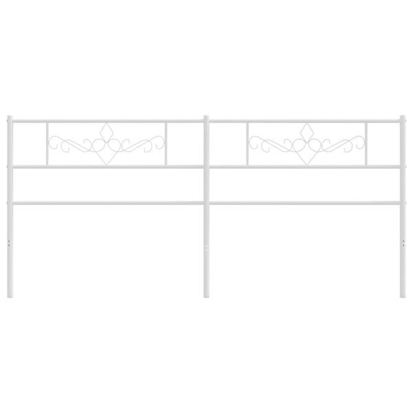 vidaXL Metal Replace Headboard White 193 cm