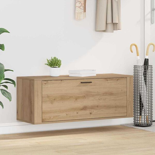 vidaXL Shoe Cabinet Artisan oak 100 x 35 x 38 cm Engineered wood