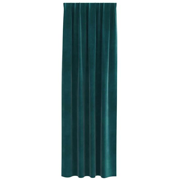 vidaXL Blackout Curtains 2 pcs Dark Green 140 x 225 cm Velvet