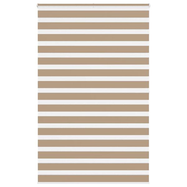 vidaXL Zebra Blind Sand Brown 145x200 cm Fabric Width 140.9 cm Polyester