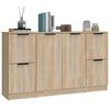 vidaXL Sideboards 3 pcs Sonoma Oak Engineered Wood