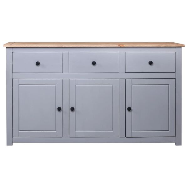 vidaXL Sideboard Grey 135x40x80 cm Solid Pinewood Panama Range
