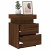 vidaXL Bedside Cabinet with LED Lights Brown Oak 35x39x55 cm