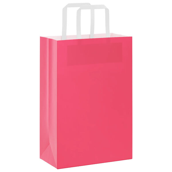 vidaXL Paper Bags 50 pcs with Handles Pink 21x11x31 cm