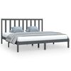 vidaXL Bed Frame without Mattress Grey Solid Wood Pine 200x200 cm