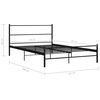 vidaXL Bed Frame without Mattress Black Metal 120x200 cm