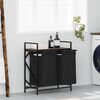 vidaXL Laundry Basket 2 Compartments with Shelf Smoked Oak