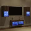 vidaXL TV Wall Cabinets Wall-mounted 4 pcs Artisan Oak Engineered Wood