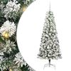 vidaXL Artificial Hinged Christmas Tree Green and White 180 cm