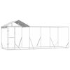 vidaXL Outdoor Dog Kennel with Roof Silver 6x2x2,5 m Galvanised Steel