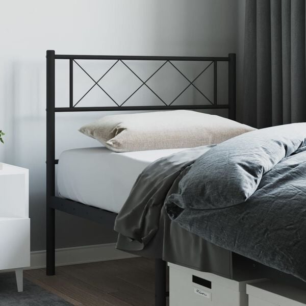 vidaXL Metal Replace Headboard Black 90 cm