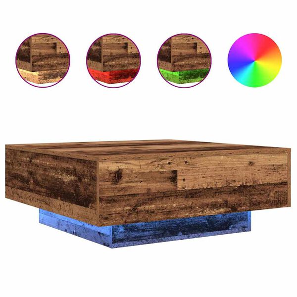 vidaXL Coffee Table Old Wood and Blue 80 x 80 x 31 cm Engineered Wood