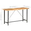 vidaXL Bar Table 180x70x107 cm Solid Acacia Wood