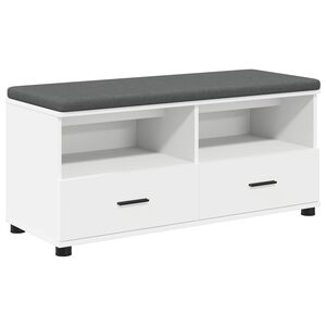 vidaXL Hall Bench with Cushion with Drawer White 100 x 38 x 46 cm