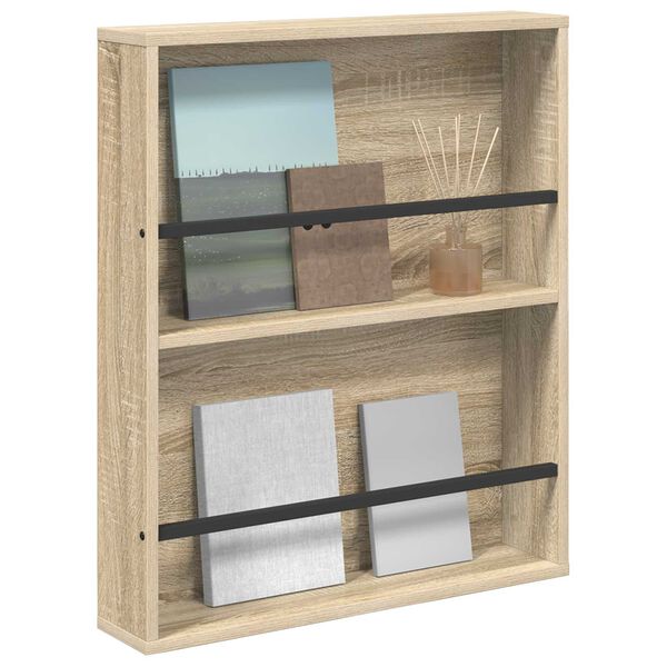 vidaXL Magazine Rack Sonoma Oak 60 x 12 x 70 cm Engineered Wood