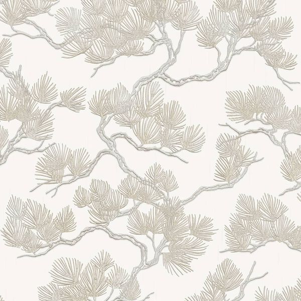 DUTCH WALLCOVERINGS Wallpaper Pine Tree White