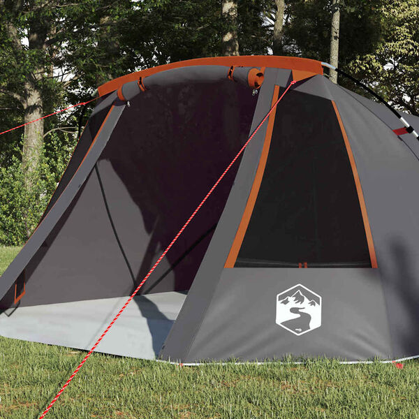 vidaXL Tunnel Tent with Roof Grey and Orange 328 x 228 x 115 cm