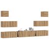 vidaXL 7 Piece TV Cabinet Set Wall-mounted Artisan Oak Engineered Wood