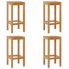 vidaXL Bar Stool 4 pcs Natural Solid Teak Wood