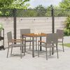 vidaXL Garden Dining Set 5 pcs Grey Poly Rattan