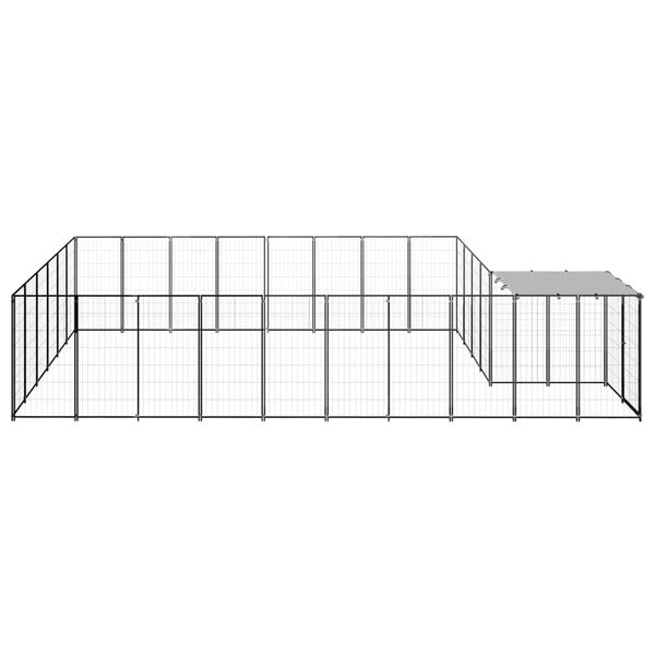 vidaXL Dog Kennel Black 15.73 m² Steel