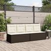 vidaXL Garden Bench with Cushion Brown Poly rattan