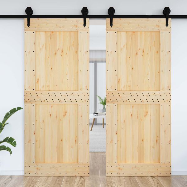 vidaXL Door NARVIK Natural 95 x 210 cm Solid Pine Wood