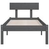 vidaXL Bed Frame without Mattress Grey Solid Wood Pine Single