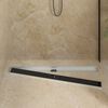 vidaXL Shower Drain Glass Cover with 360&deg; Siphon Black 100 cm