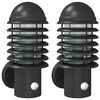 vidaXL Outdoor Wall Lights with Sensors 2pcs Black Stainless Steel