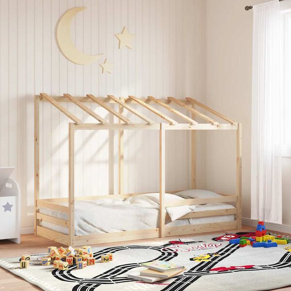 vidaXL Kids' Bed with Roof 90x190 cm Solid Wood Pine