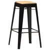 vidaXL Bar Stools 4 pcs Black Solid Mango Wood