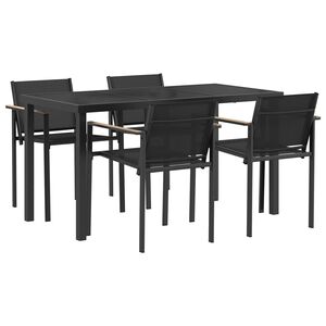 vidaXL Outdoor Furniture Set 5 pcs Black and Anthracite Textilene