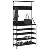 vidaXL Clothes Rack with Shoe Storage Black 90x34x184 cm