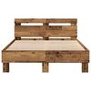 vidaXL Bed Frame with LED Old Wood 120 x 190 cm Engineered Wood