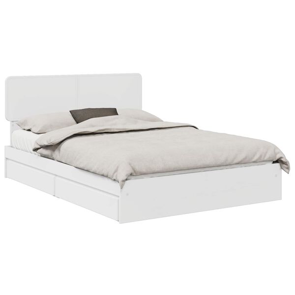 vidaXL Storage Bed with Headboard White 140 x 190 cm Engineered Wood