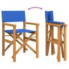 vidaXL Folding Director's Chairs 2 pcs Blue Solid Wood Teak